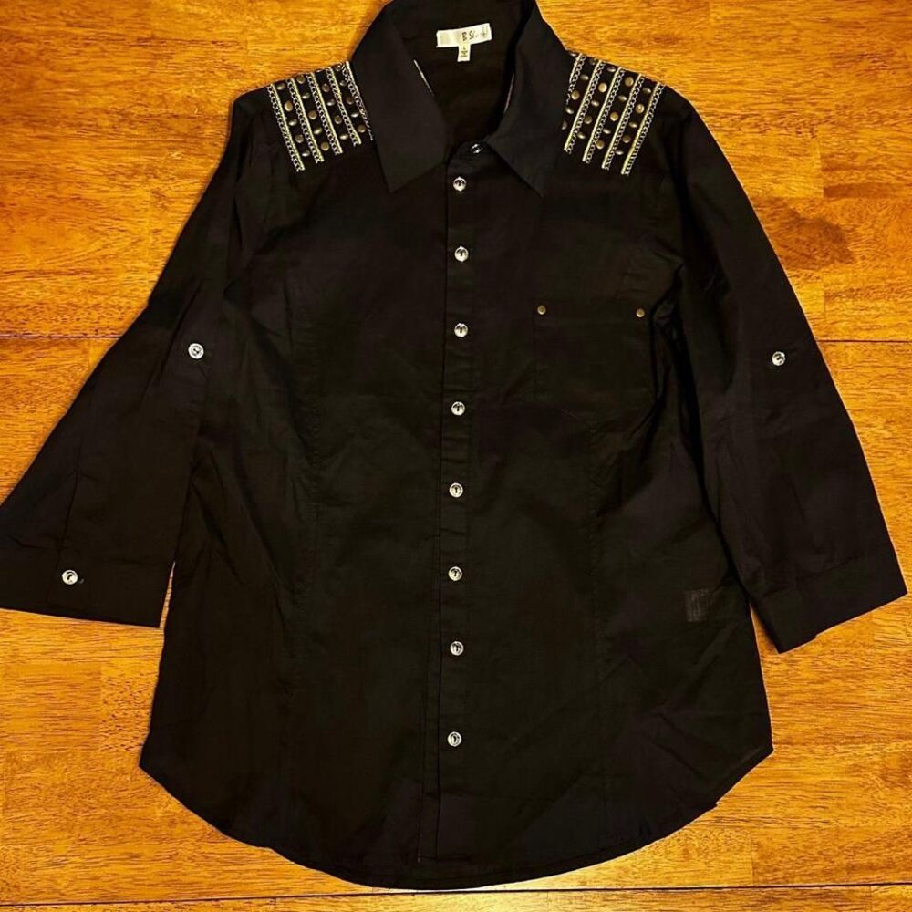 B sharp vintage long sleeve dressy women's‎ top large
